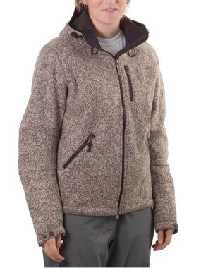 66 North | Women's Vindur Taupe Heathered Hooded Jacket